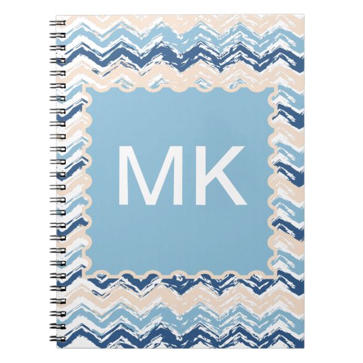 Ocean Waves Chevron Notitieboek (Voorkant)