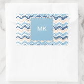 Ocean Waves Chevron Rechthoekige Sticker (Tas)