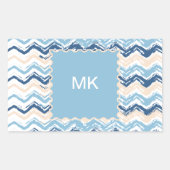 Ocean Waves Chevron Rechthoekige Sticker (Voorkant)