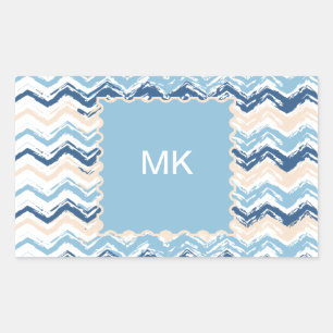 Ocean Waves Chevron Rechthoekige Sticker