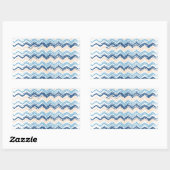 Ocean Waves Chevron Rechthoekige Sticker (Vel)
