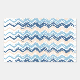 Ocean Waves Chevron Rechthoekige Sticker