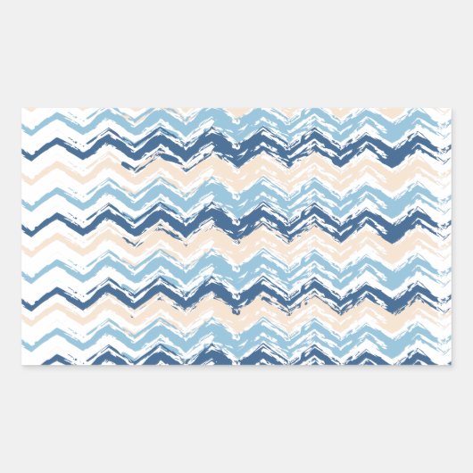 Ocean Waves Chevron Rechthoekige Sticker (Voorkant)