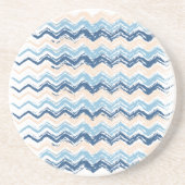 Ocean Waves Chevron Zandsteen Onderzetter (Voorkant)