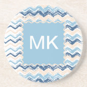 Ocean Waves Chevron Zandsteen Onderzetter (Voorkant)