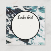 Ocean Waves Coastal Earring Display Card Vierkante Visitekaartje (Voorkant)