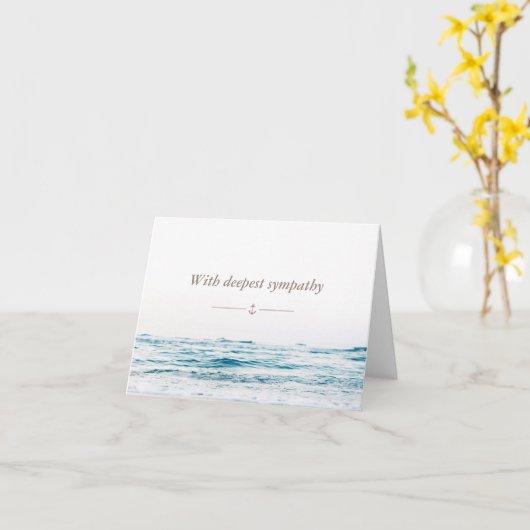 Ocean Waves condoléances Kaart (Gele Bloem)