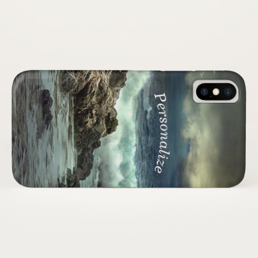 Ocean Waves Crashen in Rock Personaliseren Case-Mate iPhone Case (Achterkant (horizontaal))