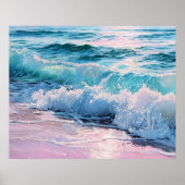 Ocean Waves Crashing on Shoreline Poster (Voorkant)