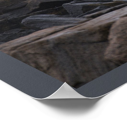 Ocean Waves Crashing Rocks Poster (Hoek)