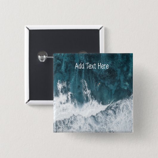 Ocean Waves Crashing Vierkante Button 5,1 Cm (Voorkant /achterkant)