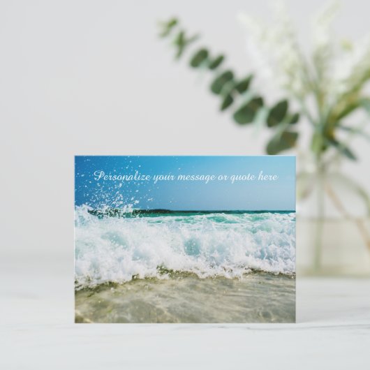 Ocean Waves Crashore Shore Personalize Message Briefkaart (Staand voorkant)