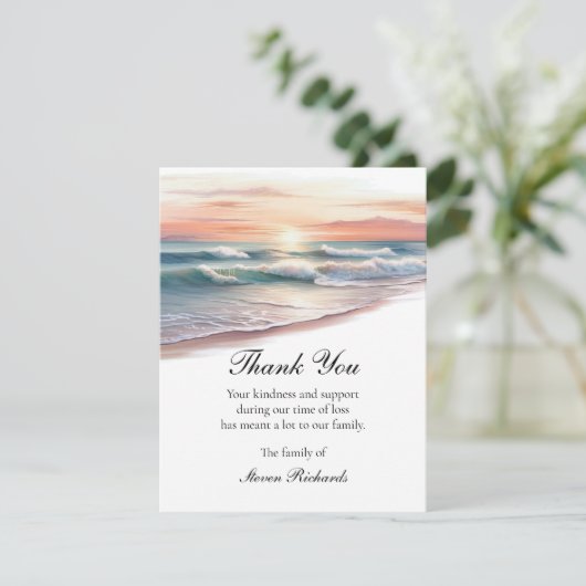 Ocean Waves Dank u begrafenis Kaarten (Staand voorkant)