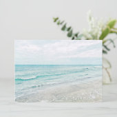 Ocean Waves die Aqua Light Blue Waterverf schilder (Staand voorkant)