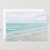 Ocean Waves die Aqua Light Blue Waterverf schilder (Voorkant / Achterkant)