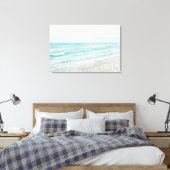 Ocean Waves die Aqua Light Blue Waterverf schilder Canvas Afdruk (Insitu (Slaapkamer))