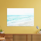 Ocean Waves die Aqua Light Blue Waterverf schilder Canvas Afdruk (Insitu (Woonkamer))