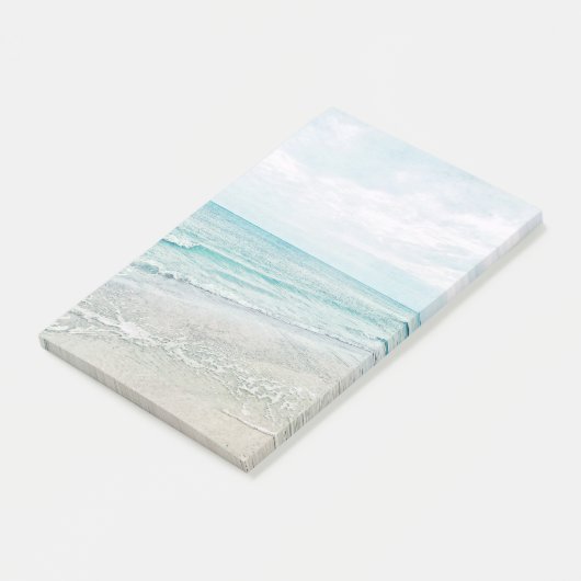 Ocean Waves die Aqua Light Blue Waterverf schilder Post-it® Notes (Schuin)