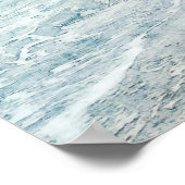 Ocean Waves die Aqua Light Blue Waterverf schilder Poster (Hoek)