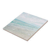 Ocean Waves die Aqua Light Blue Waterverf schilder Tegeltje (Zijkant)