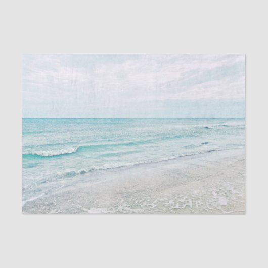 Ocean Waves die Aqua Light Blue Waterverf schilder Tissuepapier (Voorkant)