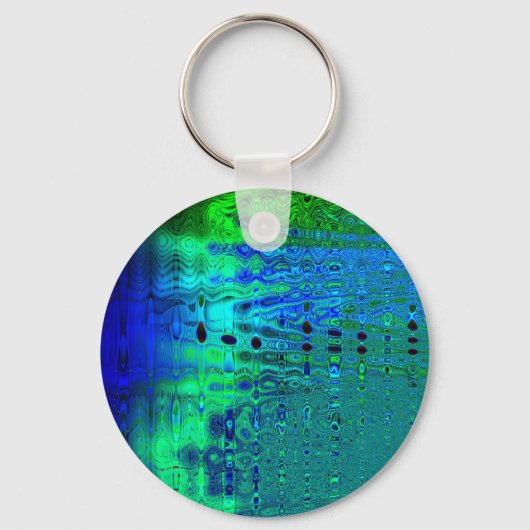 Ocean Waves Digital Abstract Sleutelhanger (Voorkant)