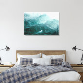 Ocean Waves Donkere en lichtblauwe delicate Bubbel Canvas Afdruk (Insitu (Slaapkamer))