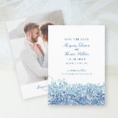 Ocean Waves Elegante Navy Bruiloft Save The Date