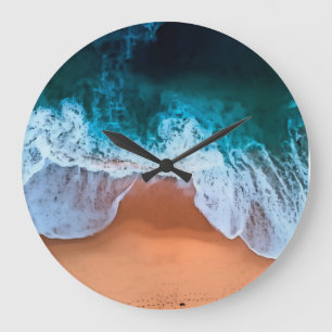 Ocean Waves en Beach Clock Grote Klok