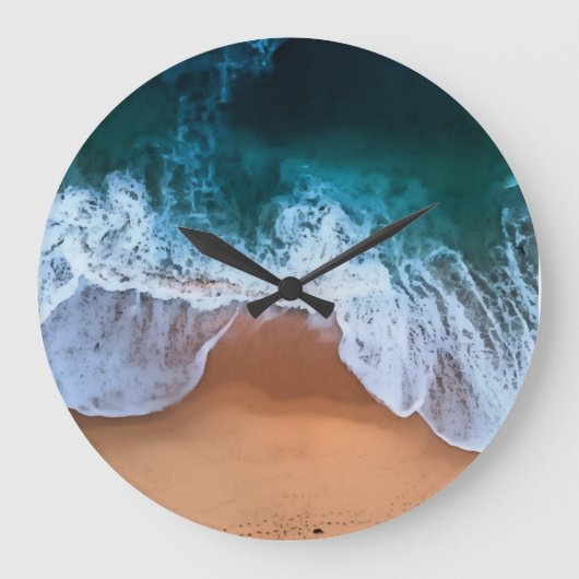 Ocean Waves en Beach Clock Grote Klok (Voorkant)