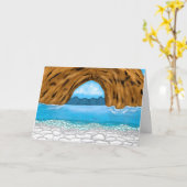 Ocean Waves en Canyon tekenen een vredige dag Kaart (Gele Bloem)