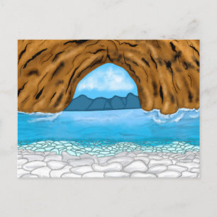 Ocean Waves en Canyon Tekening Vreedzame Dag Kaart