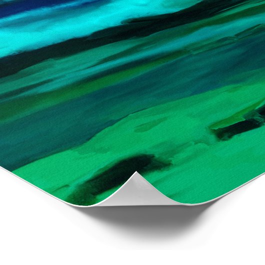 Ocean, Waves en Coastline Digital Art Painting Poster (Hoek)