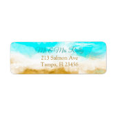 Ocean Waves en Sandy Beach Etiket (Voorkant)