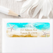 Ocean Waves en Sandy Beach Label (Insitu)