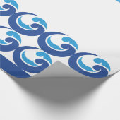 Ocean Waves en Stripes Wrapping Paper Cadeaupapier (Hoek)