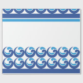 Ocean Waves en Stripes Wrapping Paper Cadeaupapier (Vlak)