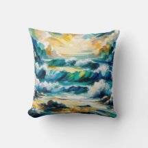 Ocean Waves en Sunrise Abstracte schilderkunst