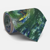 Ocean Waves en Surfer Stropdas, bedrukt schilderij Stropdas (Opgerold)