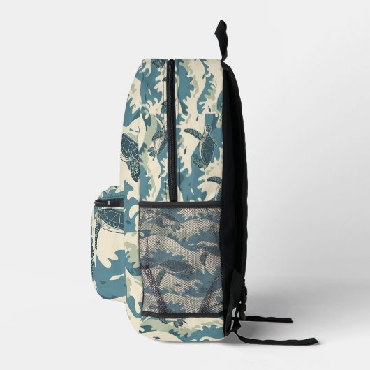 Ocean Waves en Turtles Design Bedrukte Rugzak (Rechts)