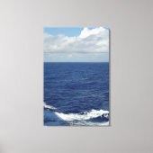 Ocean Waves Fluffy White Clouds Blue Sky Canvas (Voorkant)