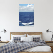 Ocean Waves Fluffy White Clouds Blue Sky Canvas Afdruk (Insitu (Slaapkamer))