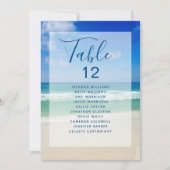 Ocean Waves Foto Beach Wedding Table Number Kaart (Voorkant)