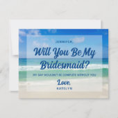 Ocean Waves Foto Beach zal je mijn Bridesmaid zijn Kaart (Voorkant)