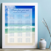 Ocean Waves Foto Blue Beach Wedding Sezing Chart Poster