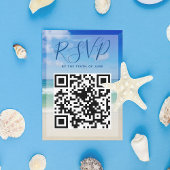 Ocean Waves Foto QR Code Beach Weddenschap RSVP Ca
