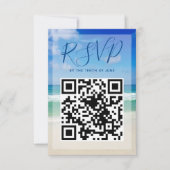 Ocean Waves Foto QR Code Beach Weddenschap RSVP Ca (Voorkant)