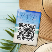 Ocean Waves Foto QR Code Beach Weddenschap RSVP Ca Kaartje