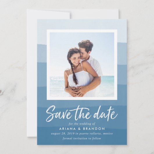 Ocean Waves | Foto Save the Date Kaart (Voorkant)