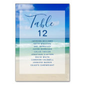 Ocean Waves Foto Strand Bruiloft Namen Kaart (Voorkant)